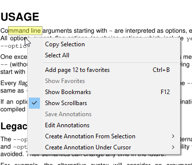 Annotation Context Menu