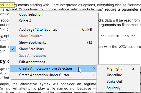 Context Menu Annotation From Selection