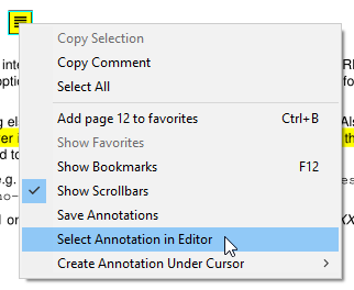 Context Menu Select Annotation In Editor