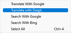 Context Menu Translate