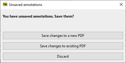 Unsaved Annotations Dialog